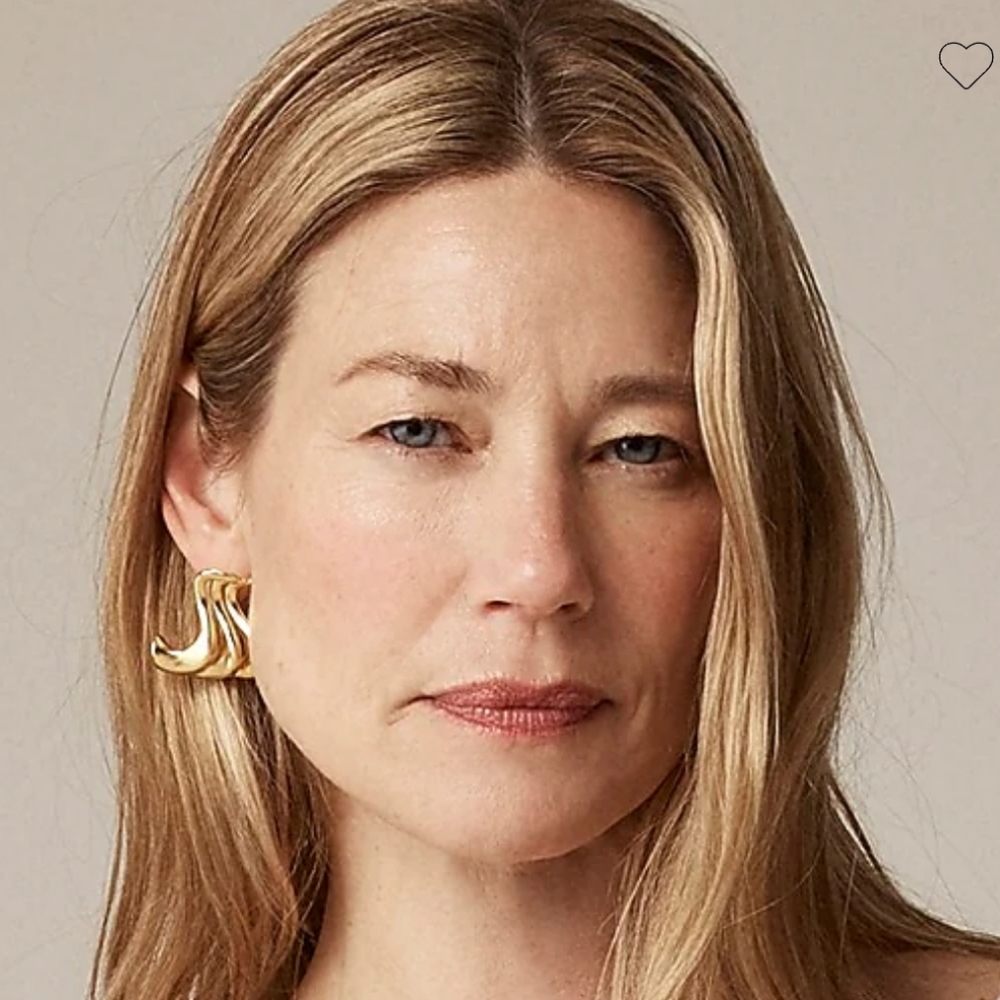 J. Crew Gold Statement Squiggle Earrings